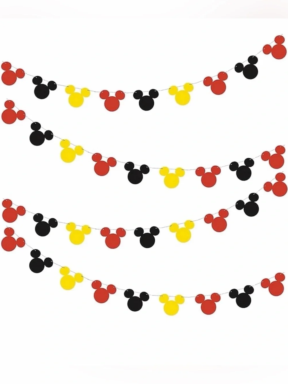 🍭$5 🍭NEW DISNEY Mickey Mouse Party Banner 7 Ft Black Red Yellow